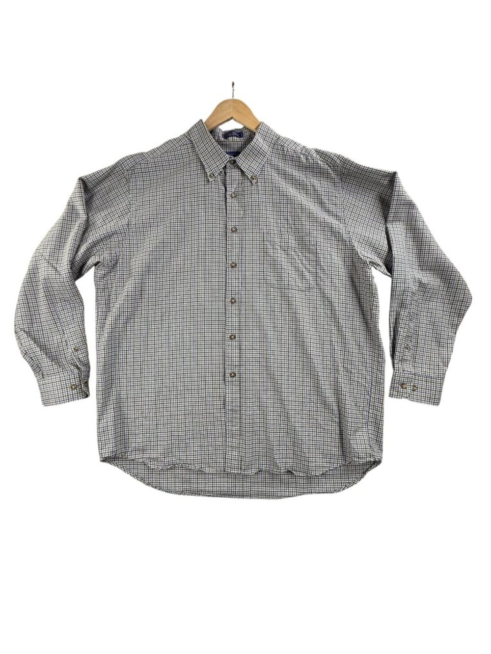 Pendleton Shirt Mens 2XL Gray Check Long Sleeve Button Up Wool Sir Pendleton